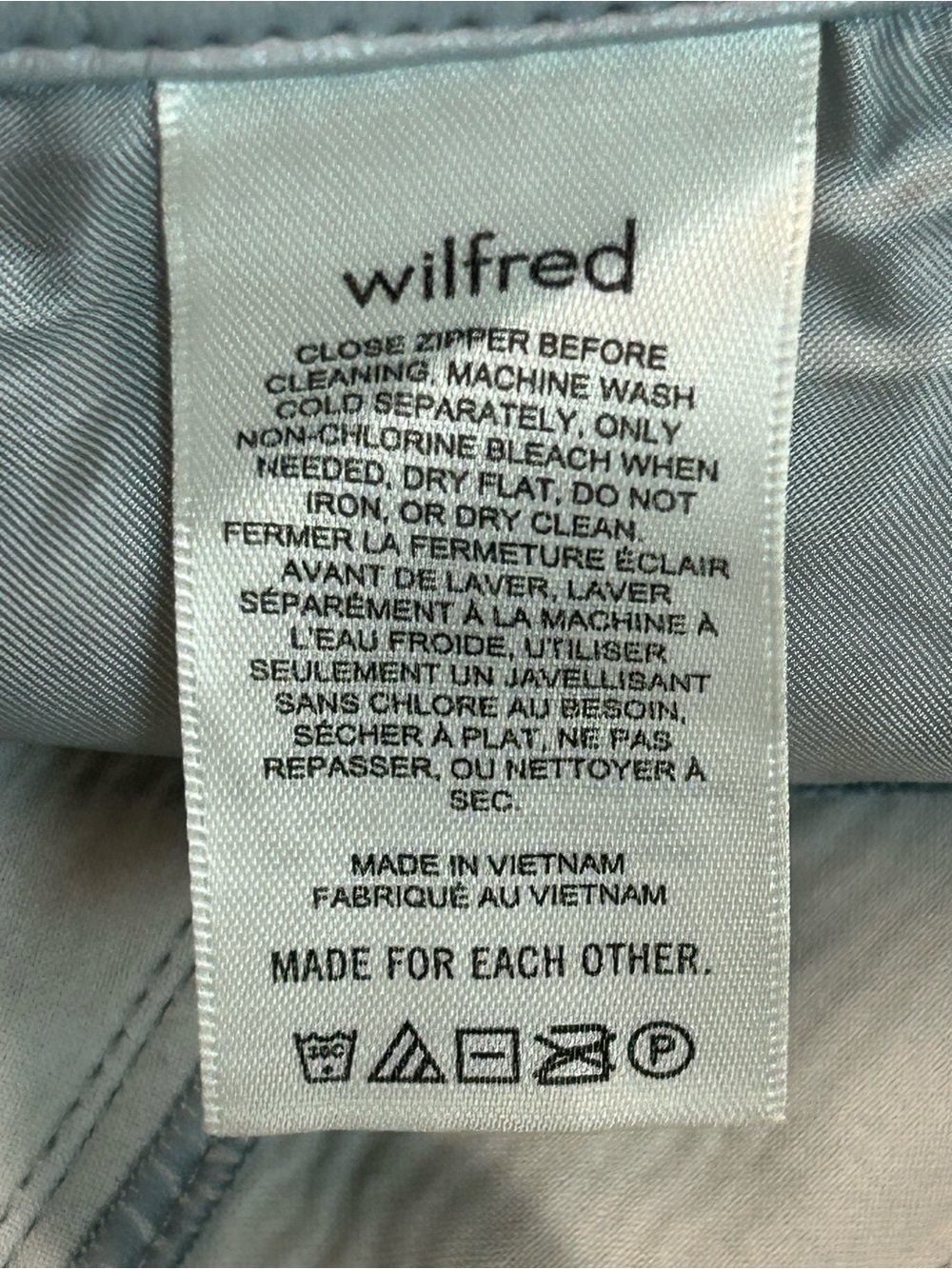 Aritzia Wilfred Faux Leather Straight Leg Pants Light Blue Grey Size 8 - Picture 12 of 14